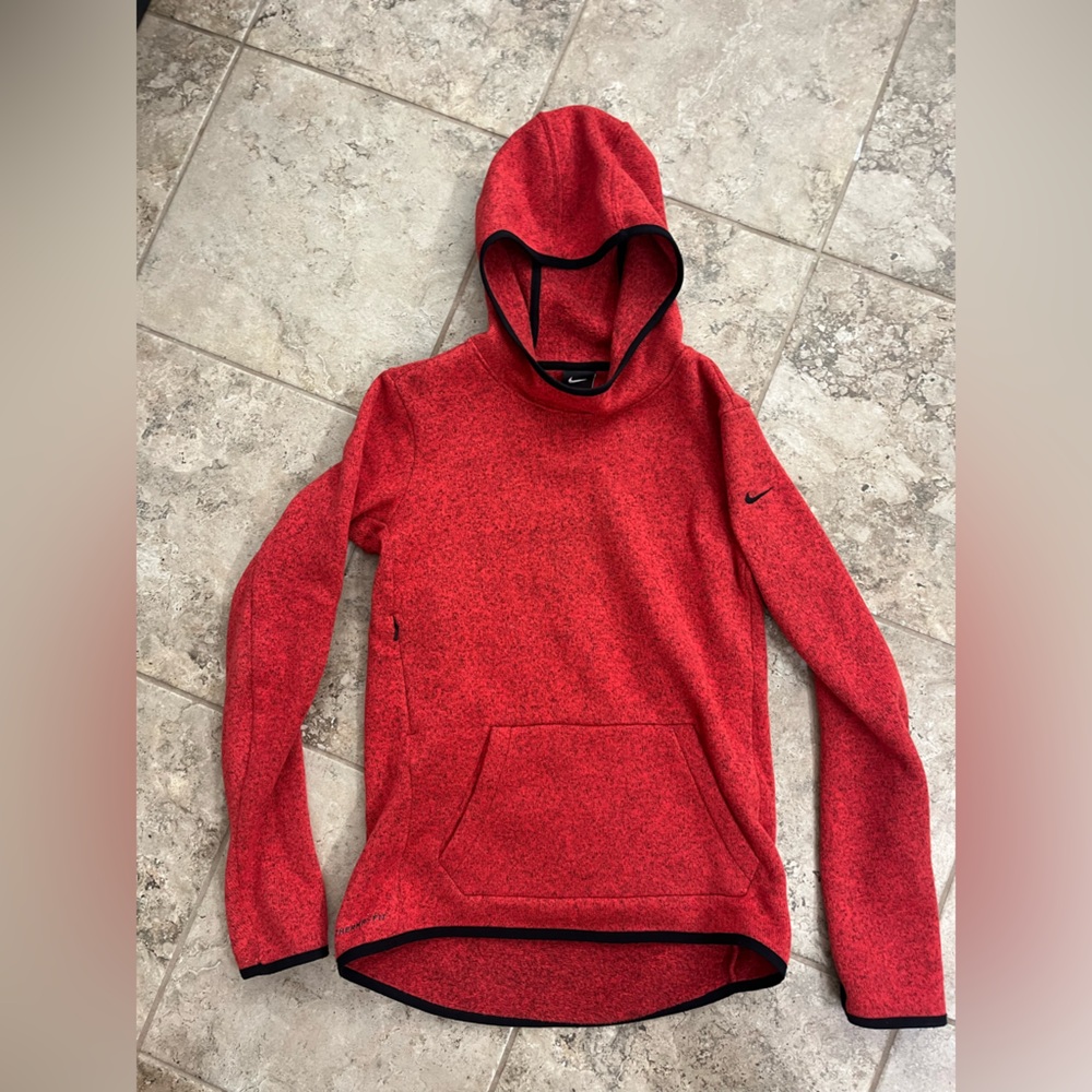 Nike Women’s funnel neck Orange and Black Hoodie. Small